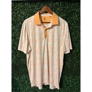 Graham Luxe Orange Polo Sz Large Golf Athletic Performance